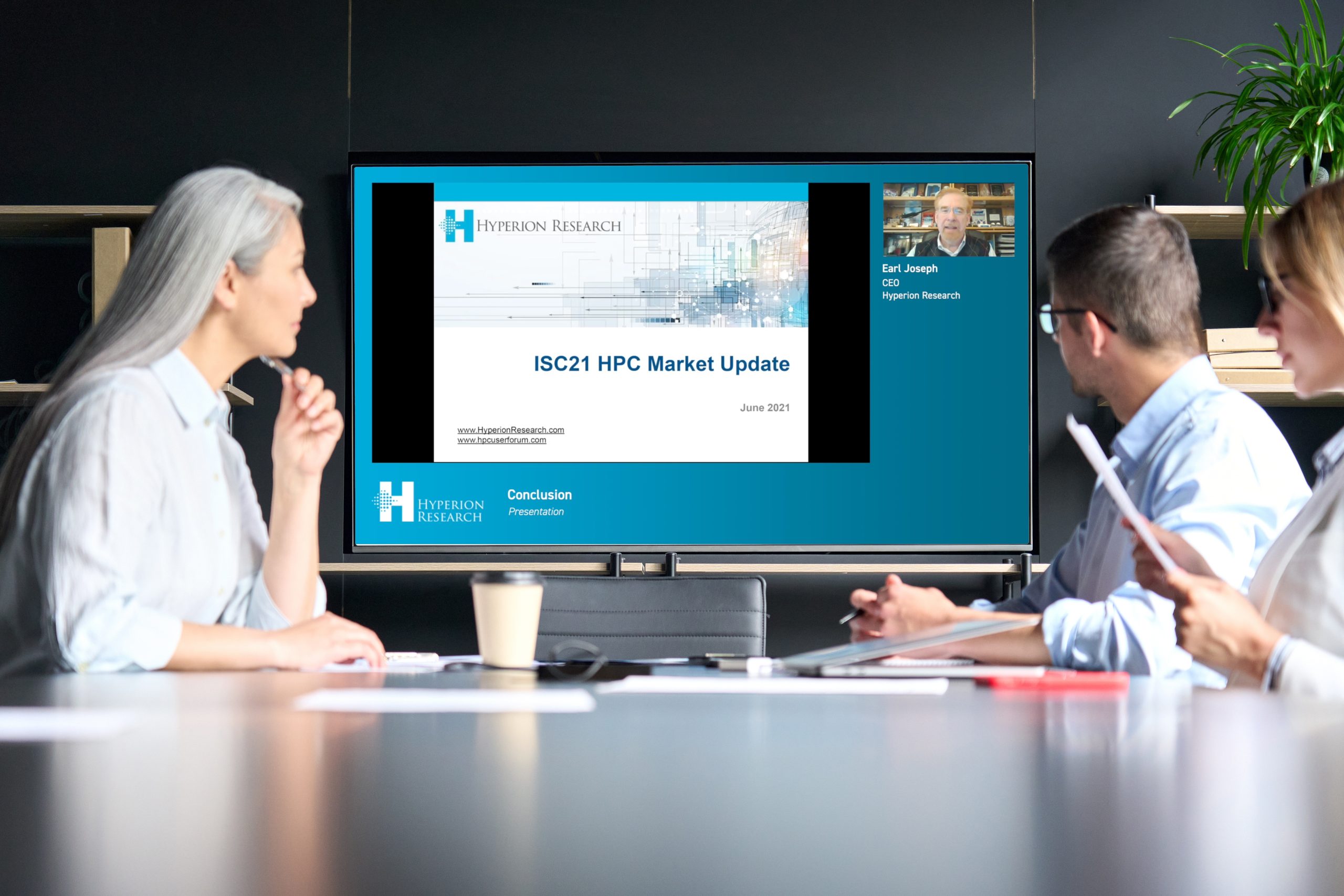 Hyperion Research virtual conference shown across desktop and mobile screens